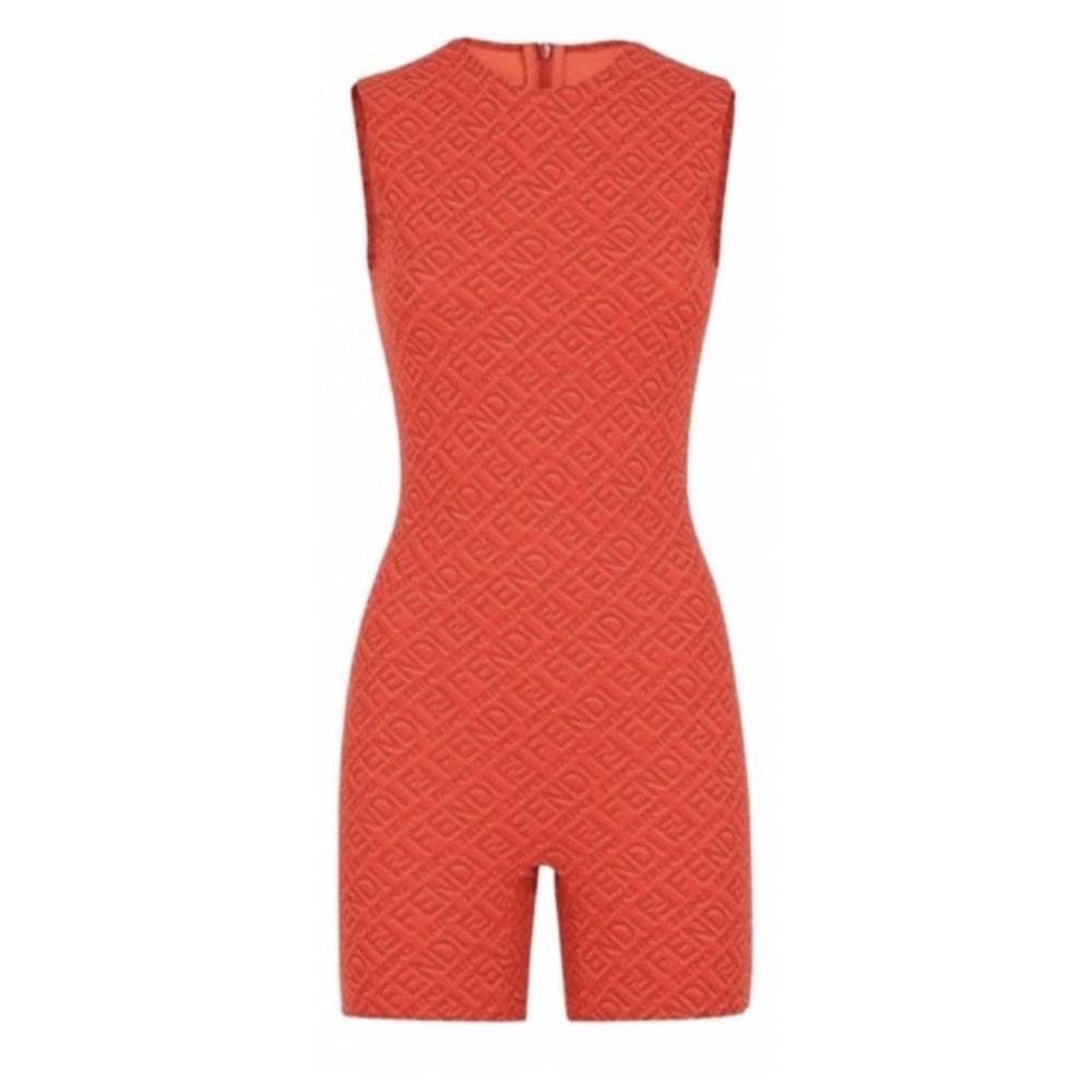 Fendi Red Sleeveless Romper